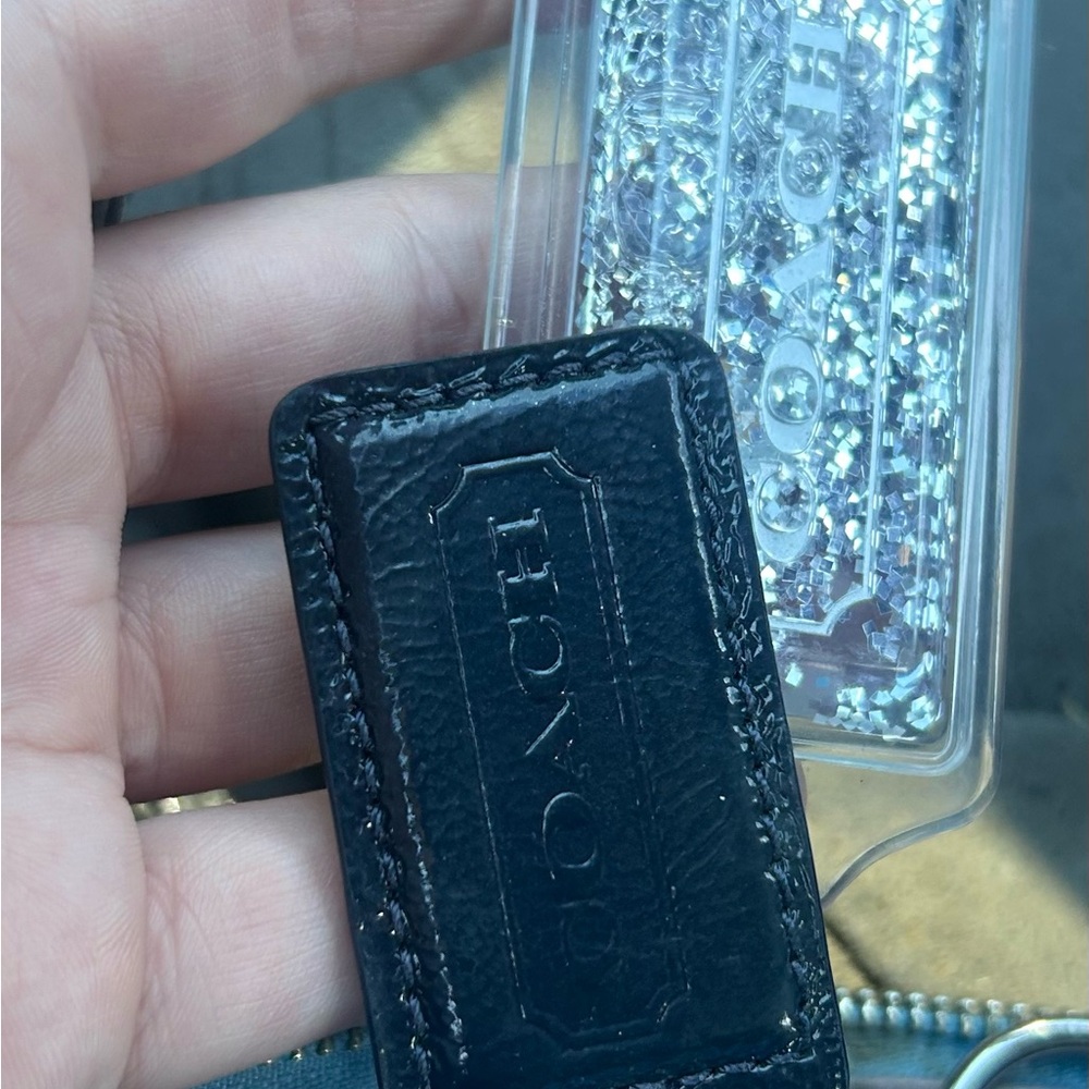 Coach Silver Sparkle Glitter Keychain - Picture 7 of 8